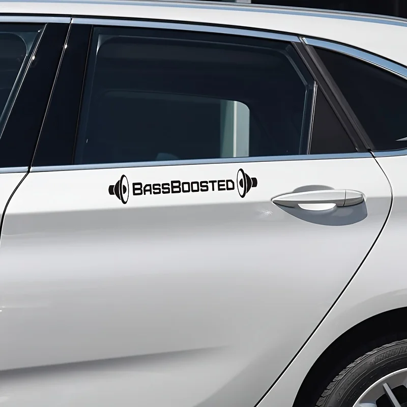 Bass Boosted Sticker 1PC Funny Vinyl Decal Waterproof PVC Auto Body Rear Window Glass Audio Style Decoration Design