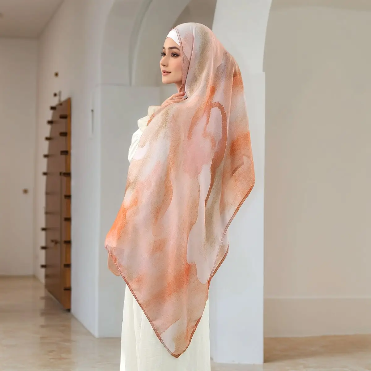 

Fashion Printed Watercolor Modal Hijab Scarf For Woman Muslim Digital Printing Shawls Turban Ramadan Headscarf Scarves 170*70cm