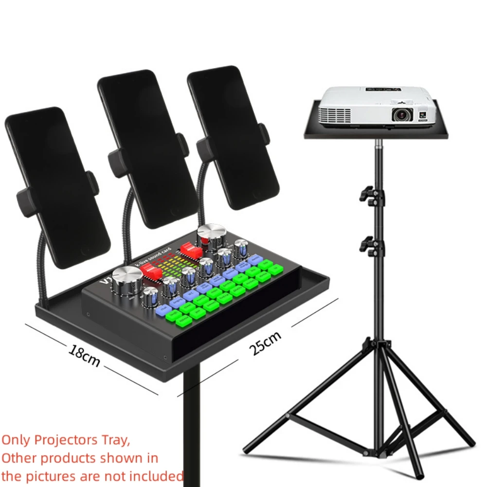 

Versatile Black Plastic Projector Tray Platform Stable Thickened Design 25x18cm Universals Holder For Monitors Equipment Tripods