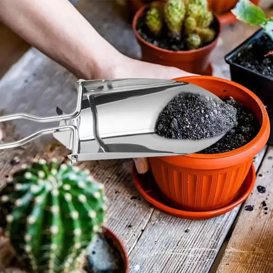 

Садовый инструмент для посадки цветов, портативный складной мини-лопата из нержавеющей стали для пляжа