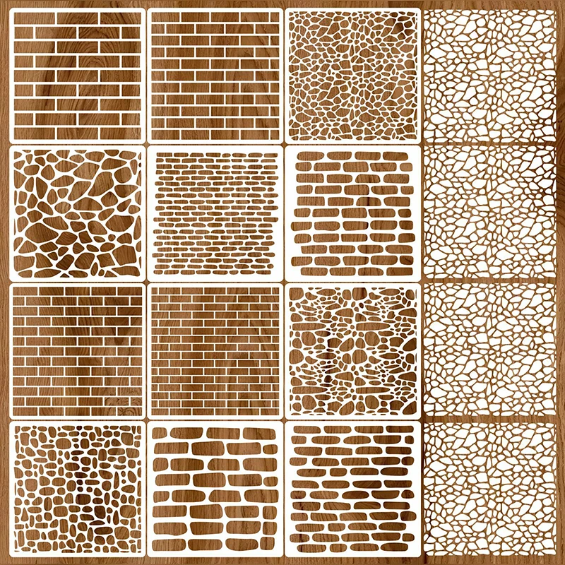 12 Pack No-Skill Wonder Washable Stencils 6x6 Inch Reusable Spray Paint Templates for Floor Doodling Home Decor & Art Projects