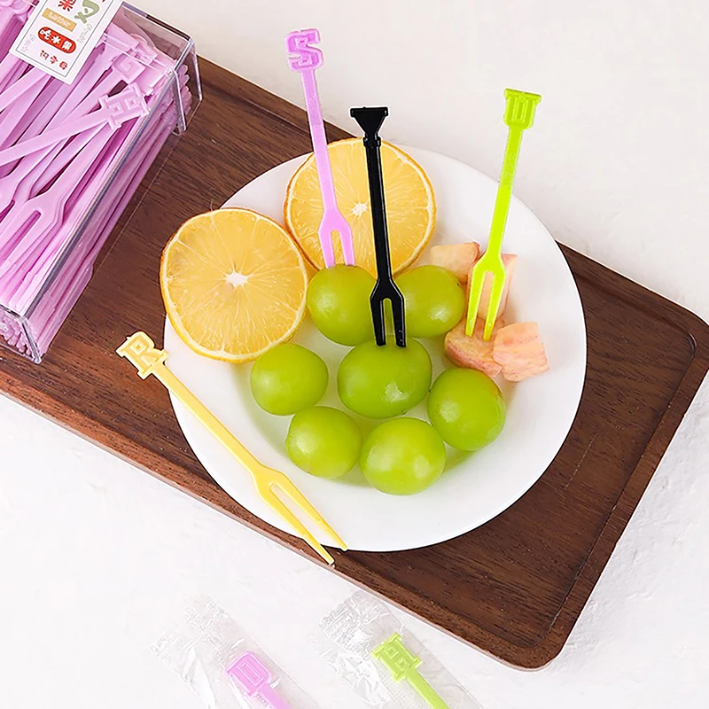 

52Pcs Mini Children's Animal Farm Fruit Fork Cartoon Snack Cake Fork Bento Accessories Dessert Food Fruit Toothpicks Chopsticks