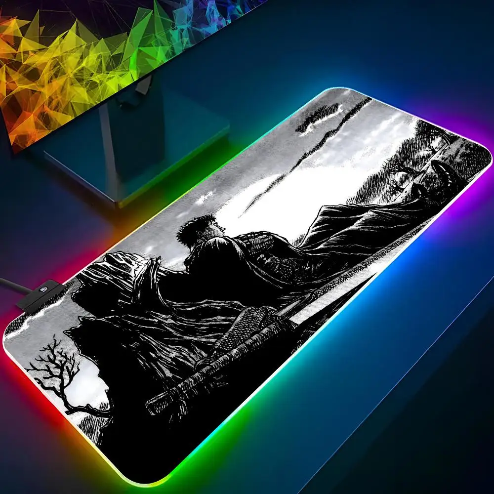 BerserkS Mouse Pad Xxl Laptop Mat Gaming Rgb Mousepad Backlit Keyboard Gamer Girl video game Table Pads Deskpad