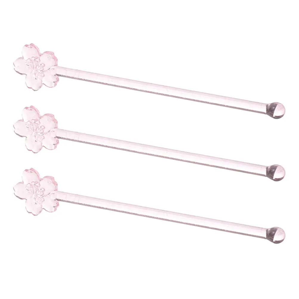 3 Pcs Cocktail Stirrers for Drink Coffee Bar Accessories Stirring Stick Pink Beverage