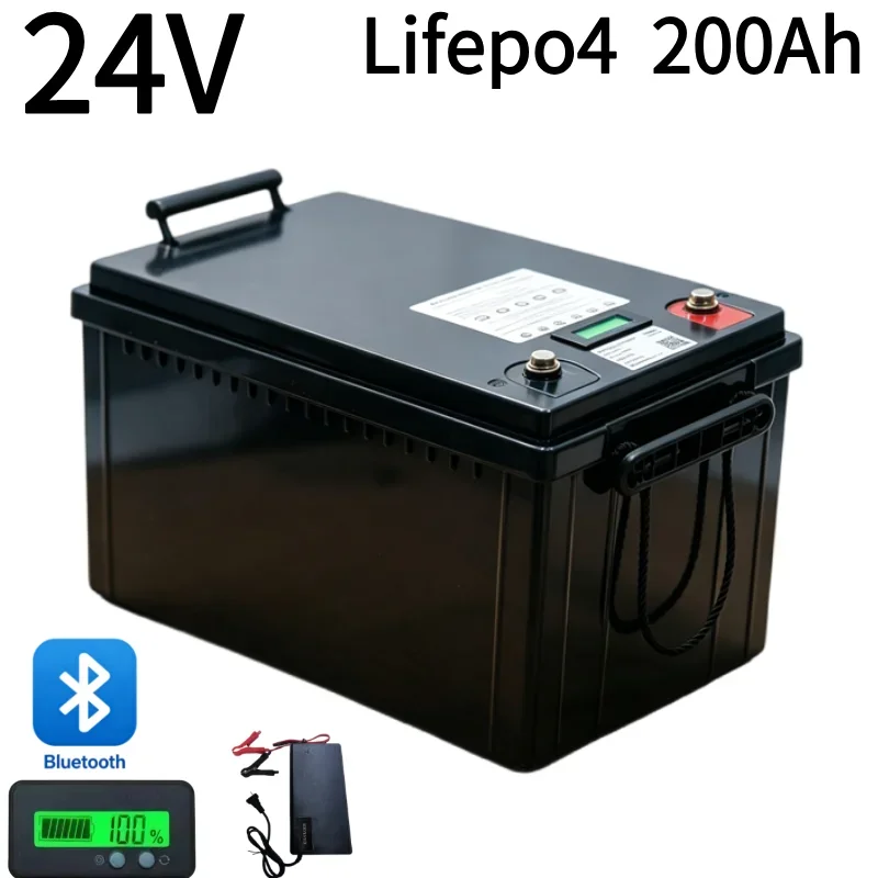 JUN NENG LI 24V 200Ah LiFePO4 Lithium Battery | 10000+ Deep Cycles | 200A BMS | 5120W Output Heavy-Duty Rechargeable Power Solut