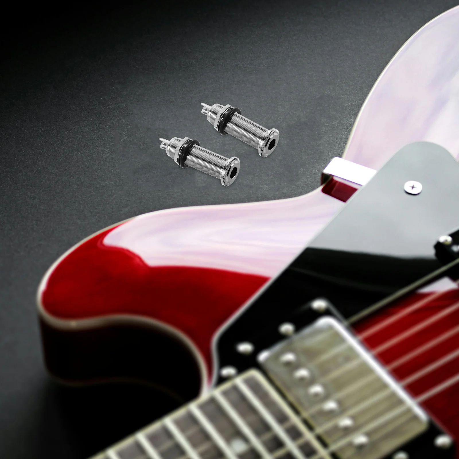 

2 Pcs Electric Guitar Jack Bass Barrel Accessories Flush Mount Output Short Feet