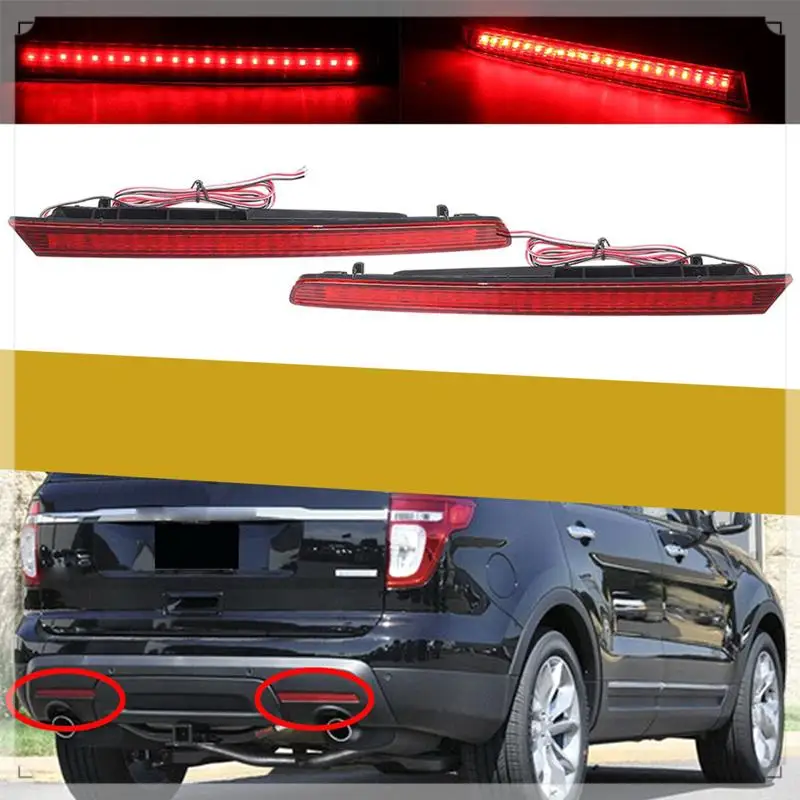 LED Rear Bumper Reflector Left & Right For Ford Explorer 2011-2015 Rear Brake Light BB5Z15A449C BB5Z15A448B