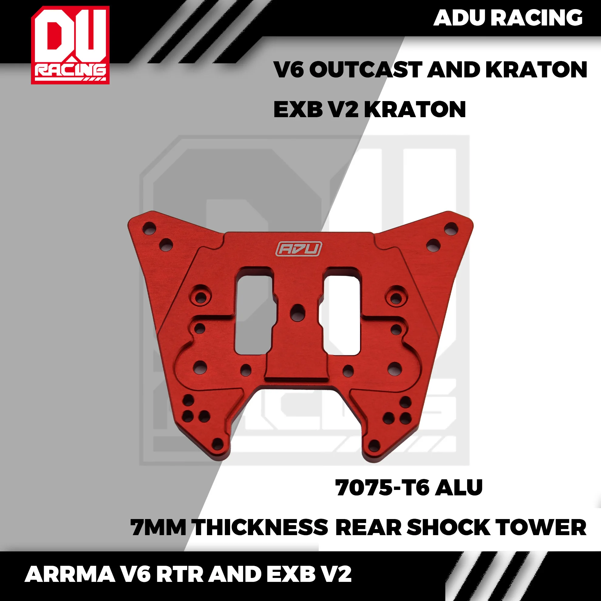 ADU Racing โช๊คหลัง CNC 7075-T6 อลูมิเนียมสําหรับ ARRMA 6s KRATON EXB V2 และ V6 OUTCAST KRATON