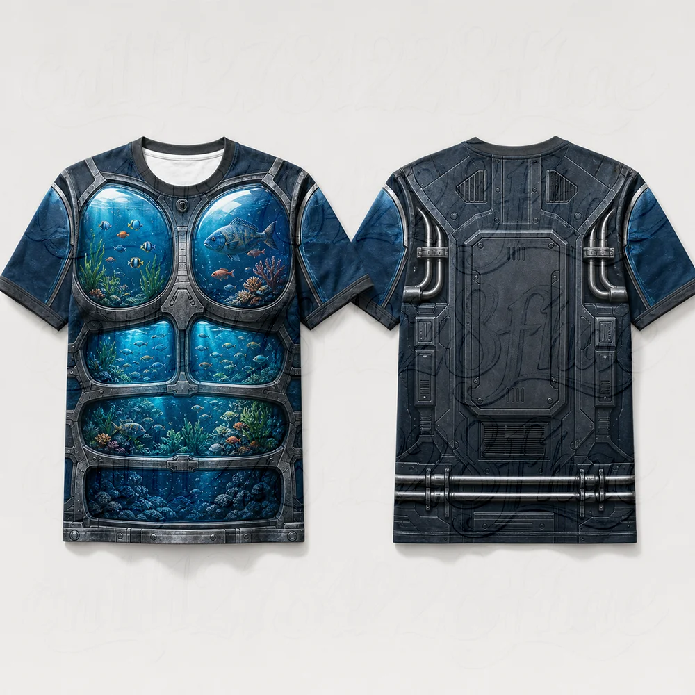 Funny 3D Muscle Print Casual T-Shirts Parent-Child Cosplay Costume Halloween Outdoor Camp Tees Short Sleeve Tops For Kids Youth