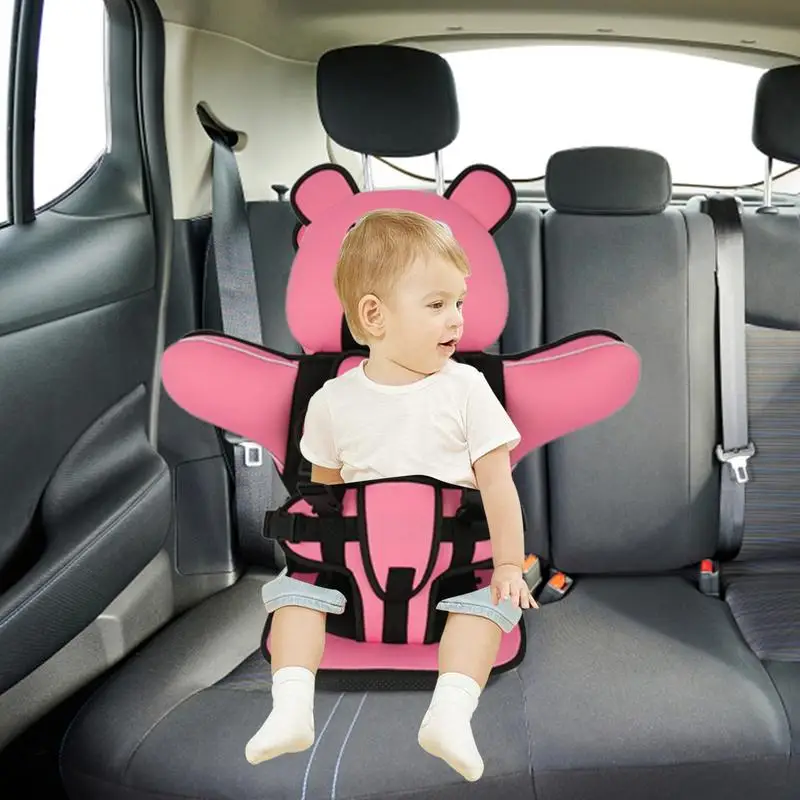 Child Safety Seat Mat Travel Auto Seat Cushions Cute Bear Mat Protection Baby Car Seat Cushion Adjustable Stroller Seat Pad