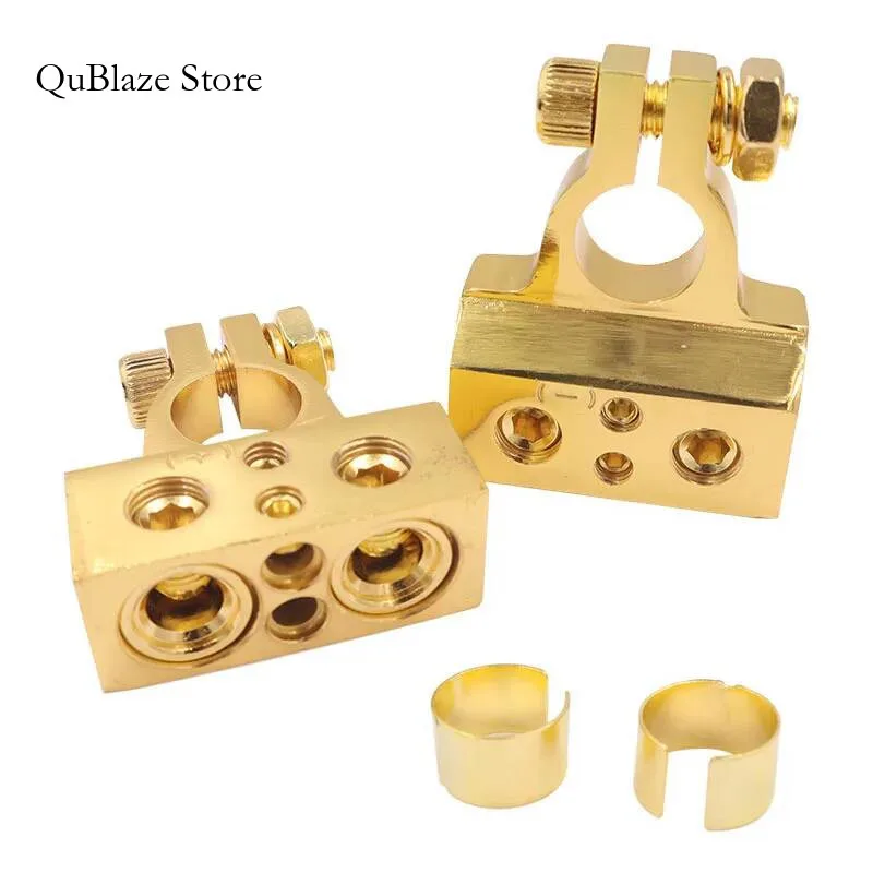Audio Terminals With Shims Positive And Negative Car Battery Terminal Connectors 0 4 8 10 Gauge