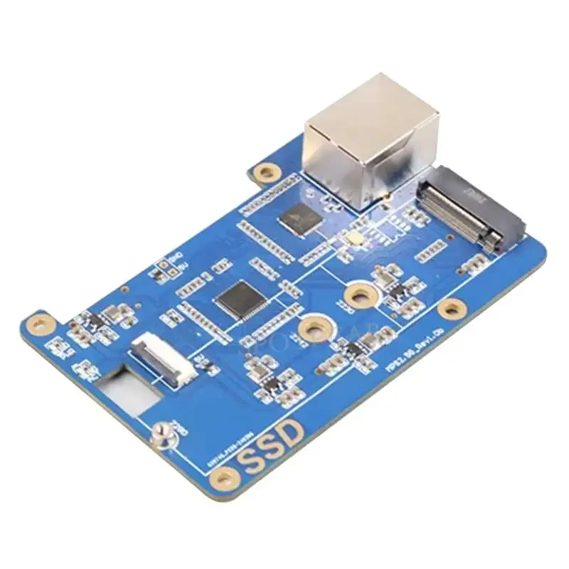 MPS2.5G Raspberry Pi 5 PCIe إلى NVME SSD و2.5G Ethernet RJ45 HAT RTL8125 2280 2242 2230