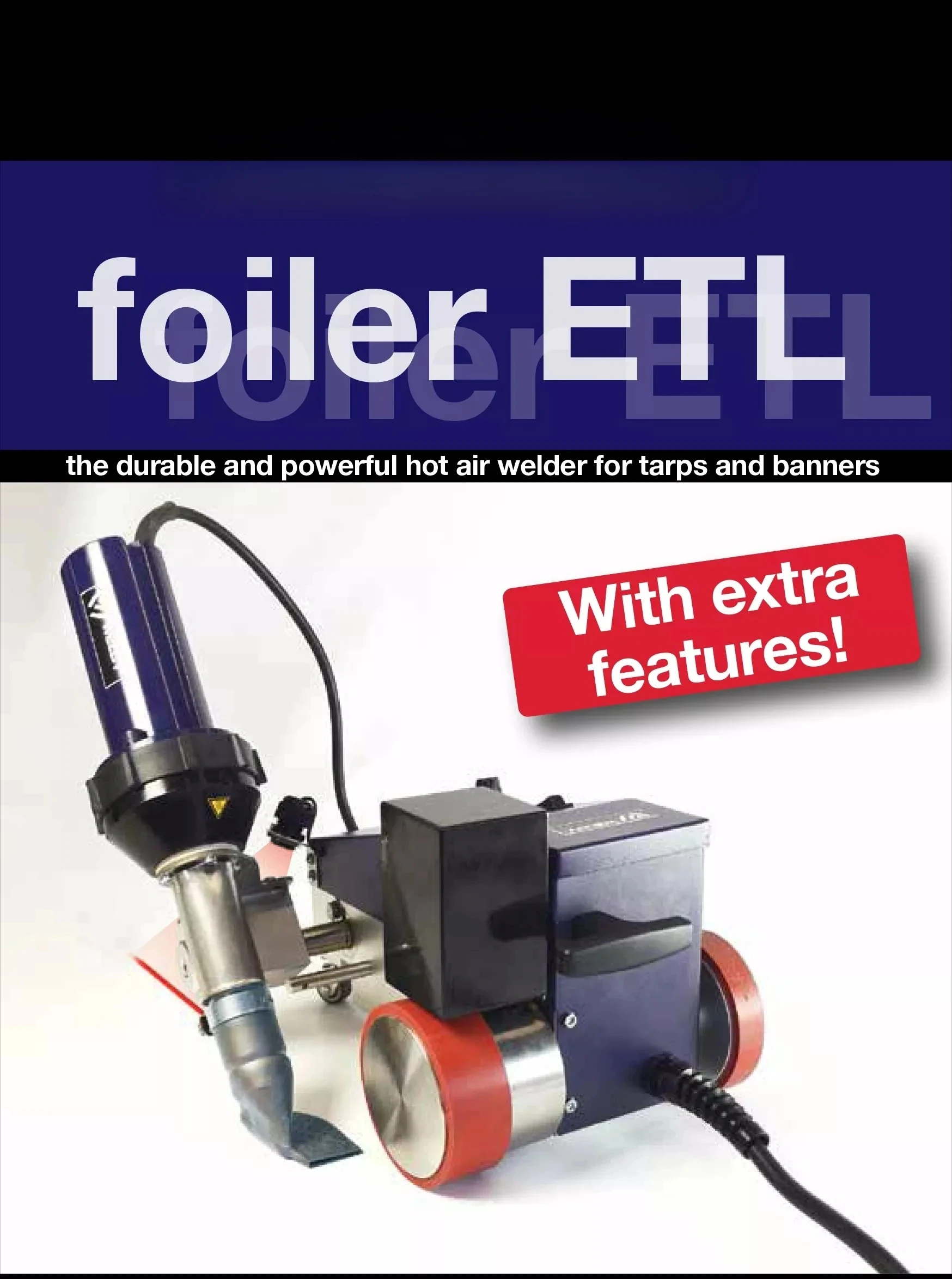 Weldy Foiler ETL 20mm/30mm Overlap PVC Banner Maquina De Soldar Geomembrana Automatic Hot Air Welder Plastic Welding Machine