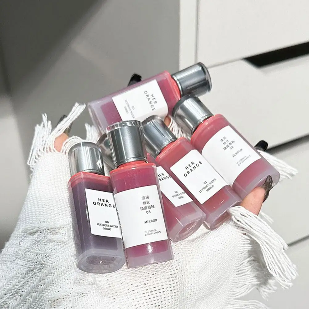 HERORANGE-pintalabios de espejo con luz de agua, hidratante de larga duración, no es fácil de decolorar, lápiz labial Sexy, fragancia de rosa de higo, maquillaje de labios