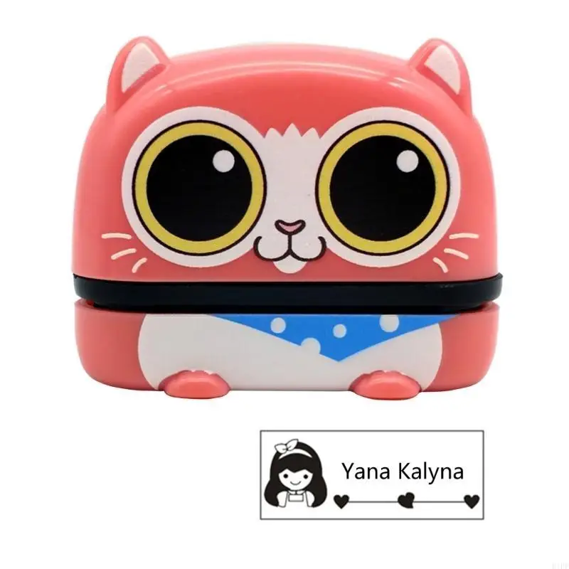 E1PF Cartoon Pattern Name Stamp, Name Stamp, 4 Colors Name Stamp Kits