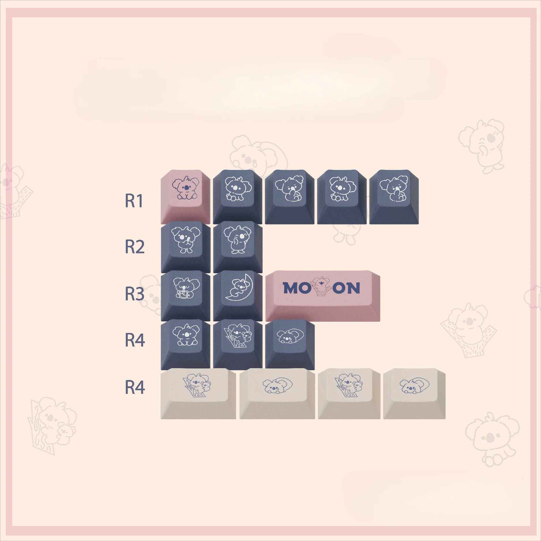 Anime Theme IDK - Koala Personalized Customization Cherry Profile Thermal Sublimation Keycaps PBT Keycap for Mechanical Keyboard