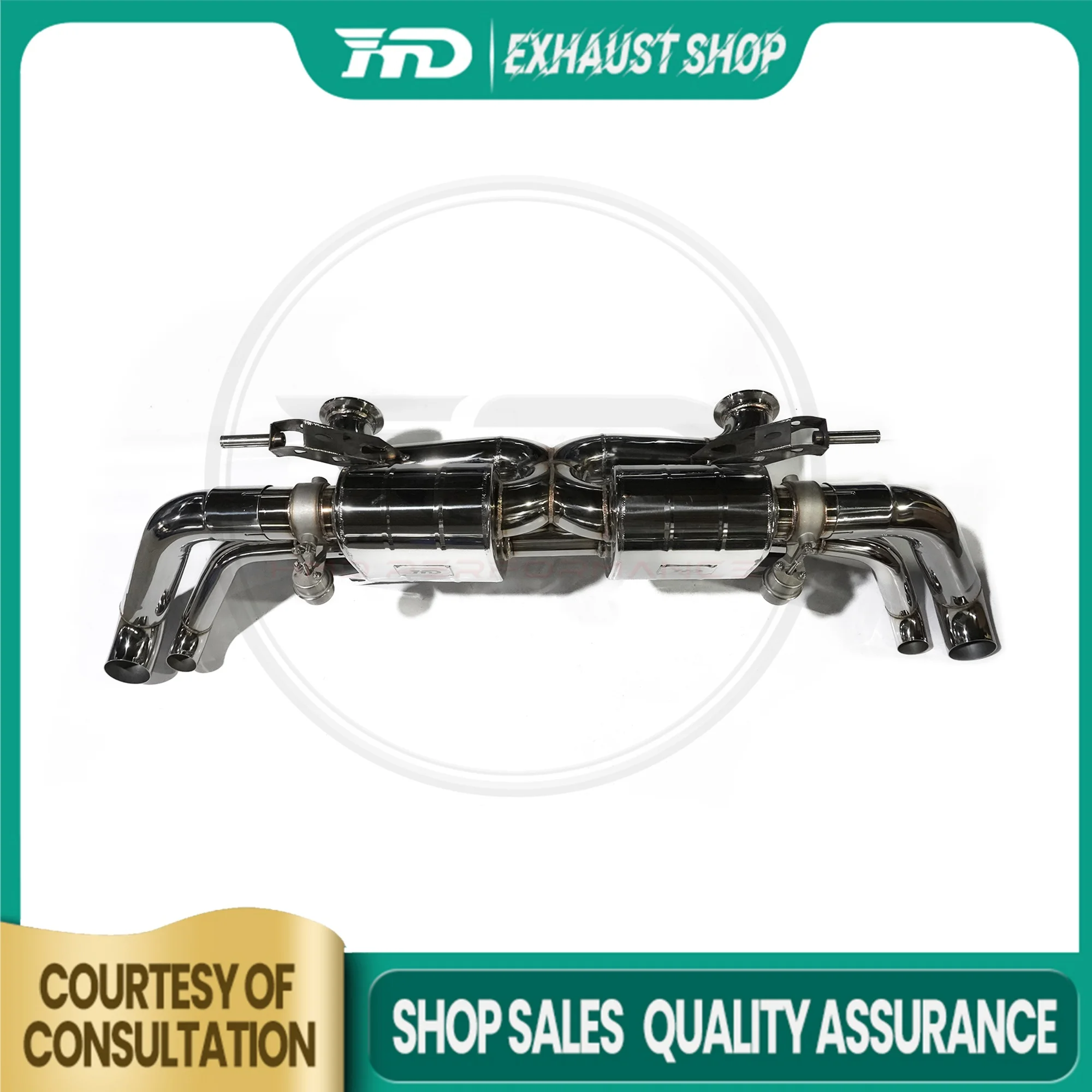 

High Quality Catback For Audi R8 2013-2016 Stainless Steel Vacuum Valve Mufler Non-destructive Installation Racing Pipe HMD