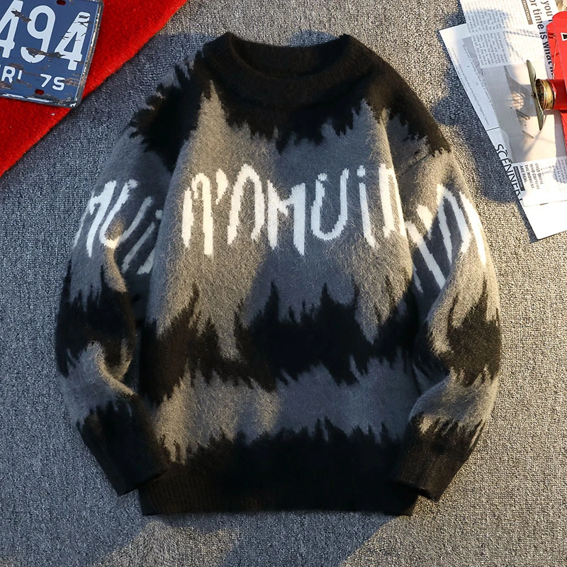 

GIOIOM женский свитер, осенне-зимний новый утолщенный теплый свободный повседневный вязаный свитер с защитой от скатывания, мужская одежда