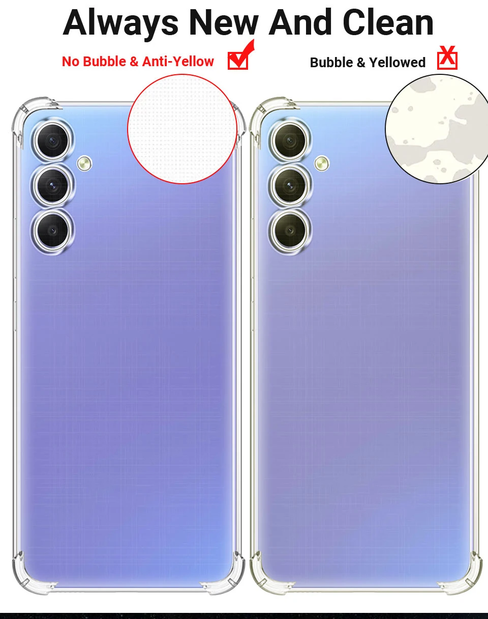 Stoßfeste klare Hülle für Samsung Galaxy A16 A26 A36 A56 A05 A06 A04 A15 A25 A35 A55 A14 A24 A34 A54 A22 A32 A13 A23 A33 A53 A73 – Detail 5