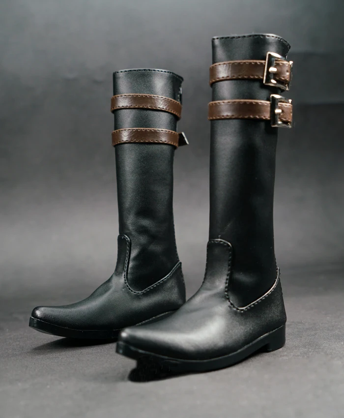 D04-A612 handmade toy 1/4 1/6 MSD Doll BJD/SD doll Accessories leather shoes Black Double Button Boots 1pair