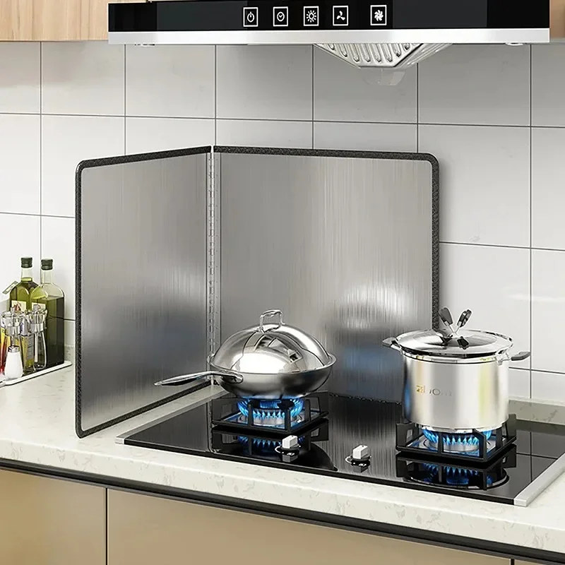 Foldable Kitchen Gas Stove Baffle Plate Board Aluminum Oil Splash-proof Protection Screen Heat-resistant Kitchen Utensils Set