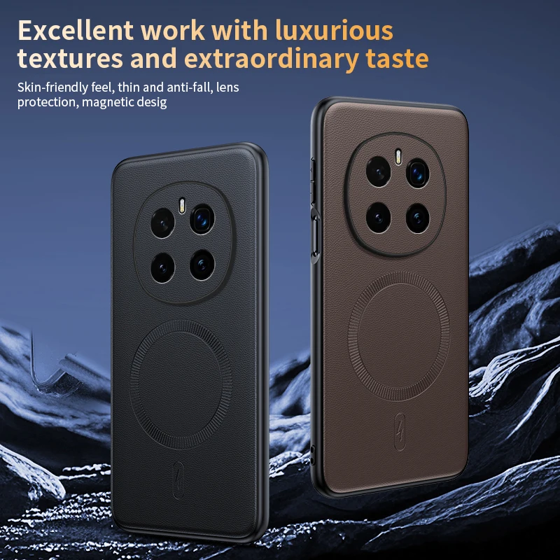 Per Honor Magic 7 Pro Custodia protettiva in pelle magnetica per Honor Magic 7 Pro Anti-impronte antiscivolo PC + TPU