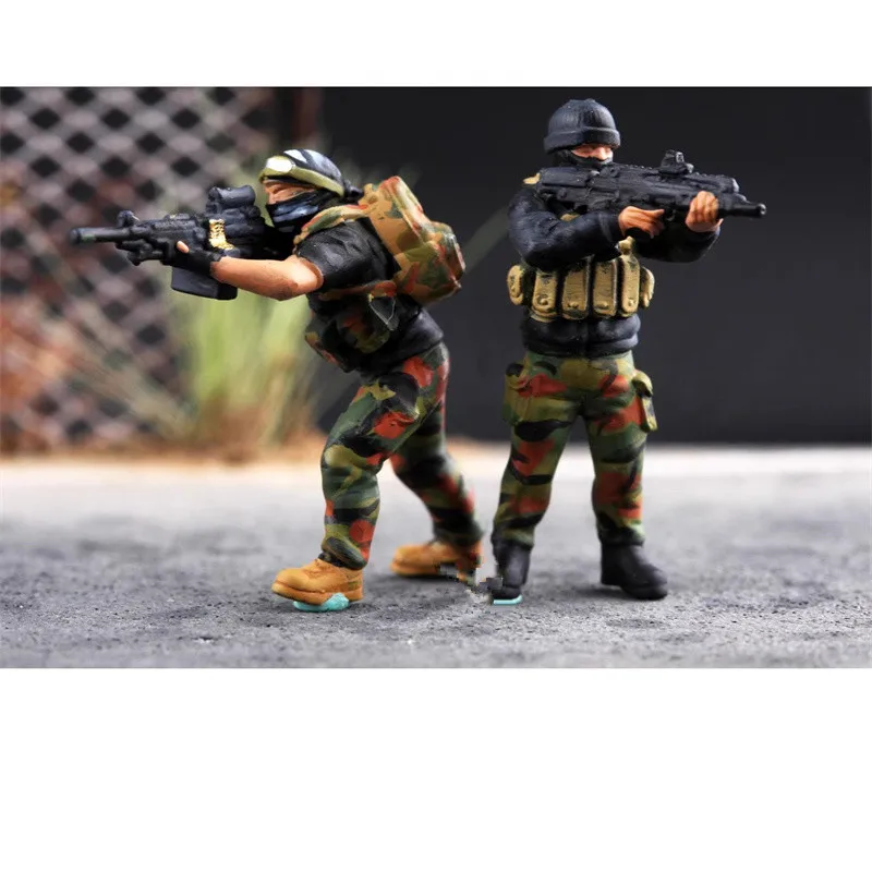 1:72 Schaalmodel 3D Afdrukken Geschilderde Hars 8 Stuks Team Action Figure Soldaten DIY Scène Accessoire Collectie Display