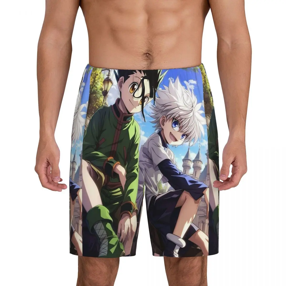 

Custom Cartoon Anime Hunter X Hunter Short Pajama Pants Men Sleepwear Sleep Lounge Bottom Shorts Sleeping Pants