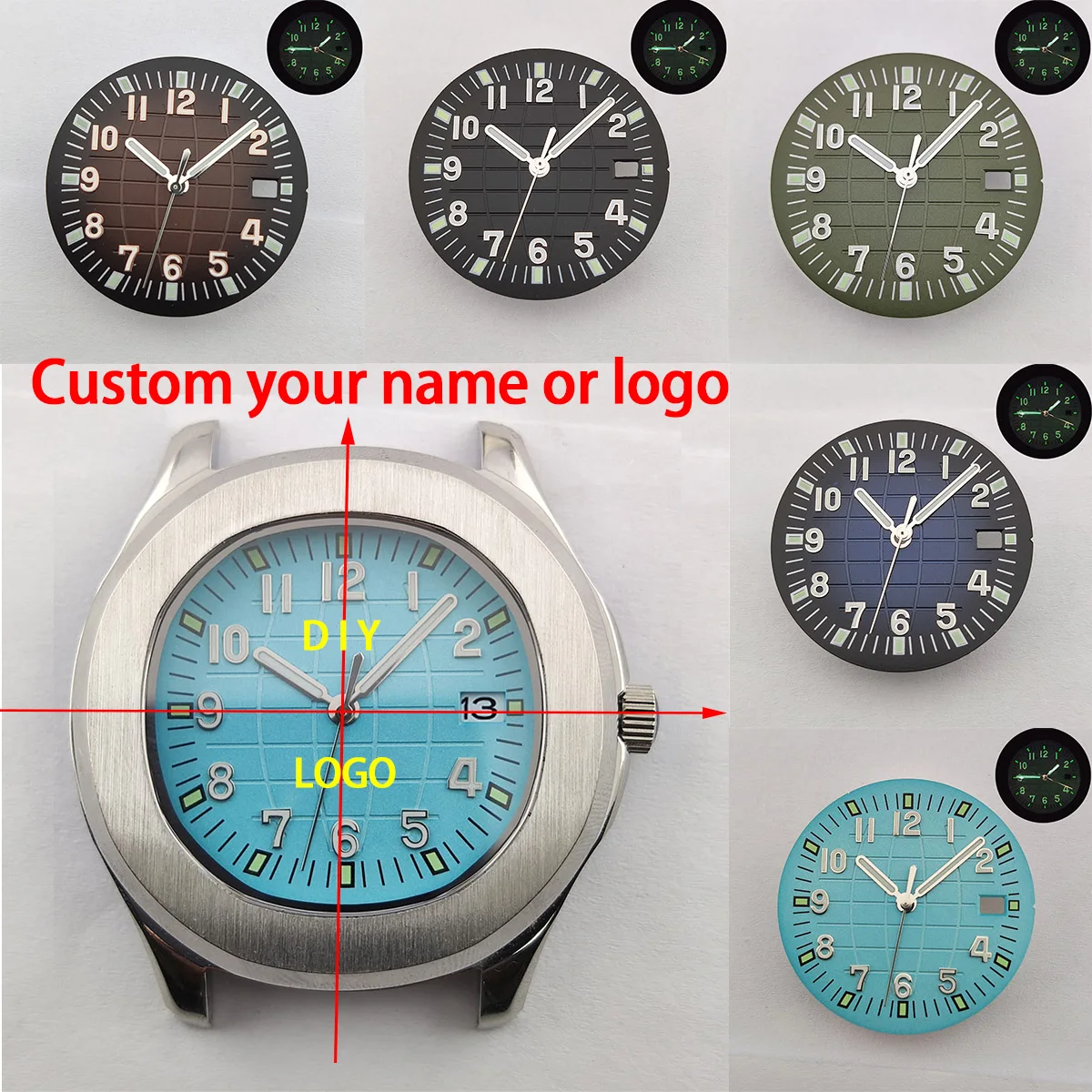 31.5mm nh35 dial NH35 case hands nh36 dial watch dial custom logo Miyota  NH36 case nh35 movement sports watch accessories parts