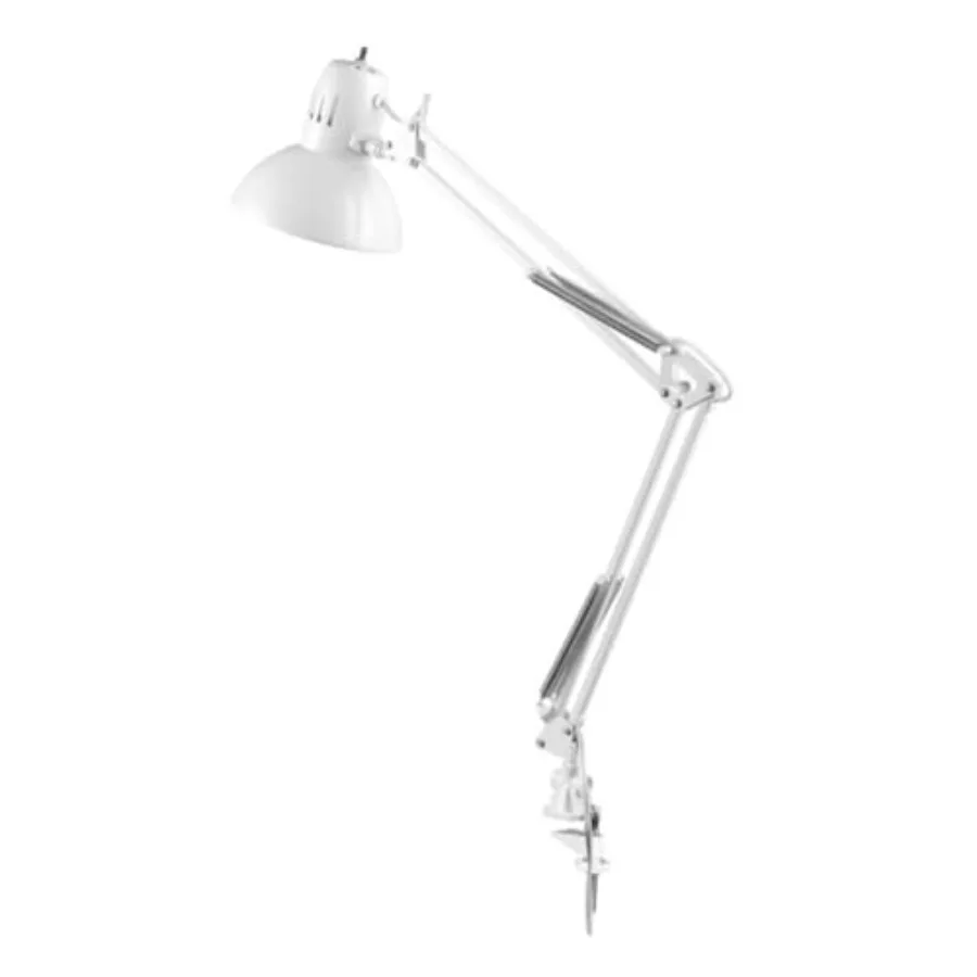 

Настольная лампа-светильник 52847 32 дюйма с поворотным кронштейном и никелевыми акцентами, регулируемый пружинный кронштейн, поворотный выключатель, цоколь E26