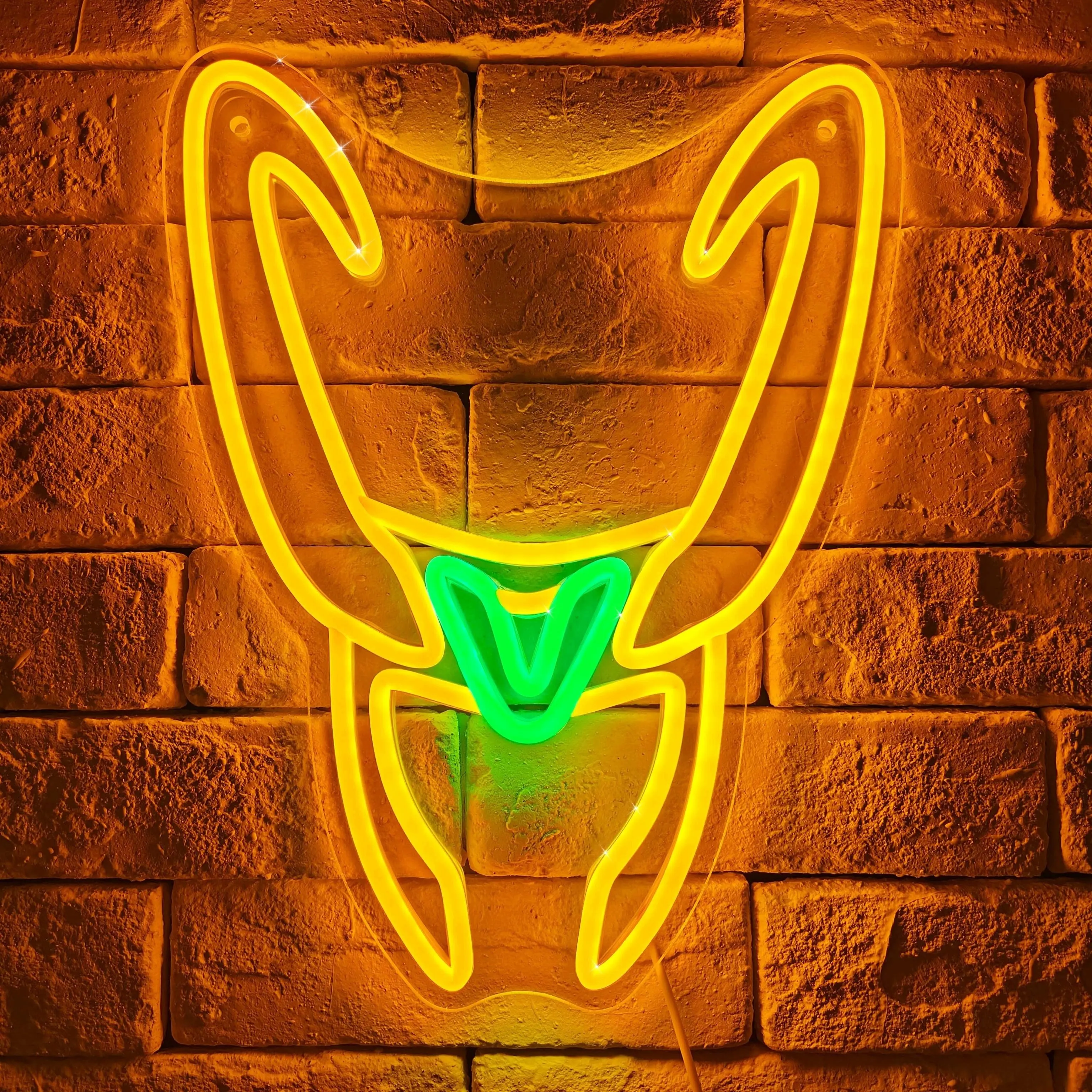 

Неоновая вывеска на шлем Loki, светодиодная подсветка, украшение для игровой комнаты, для спальни, бара, клуба, настенная лампа с регулируемой яркостью, вывеска с питанием от USB