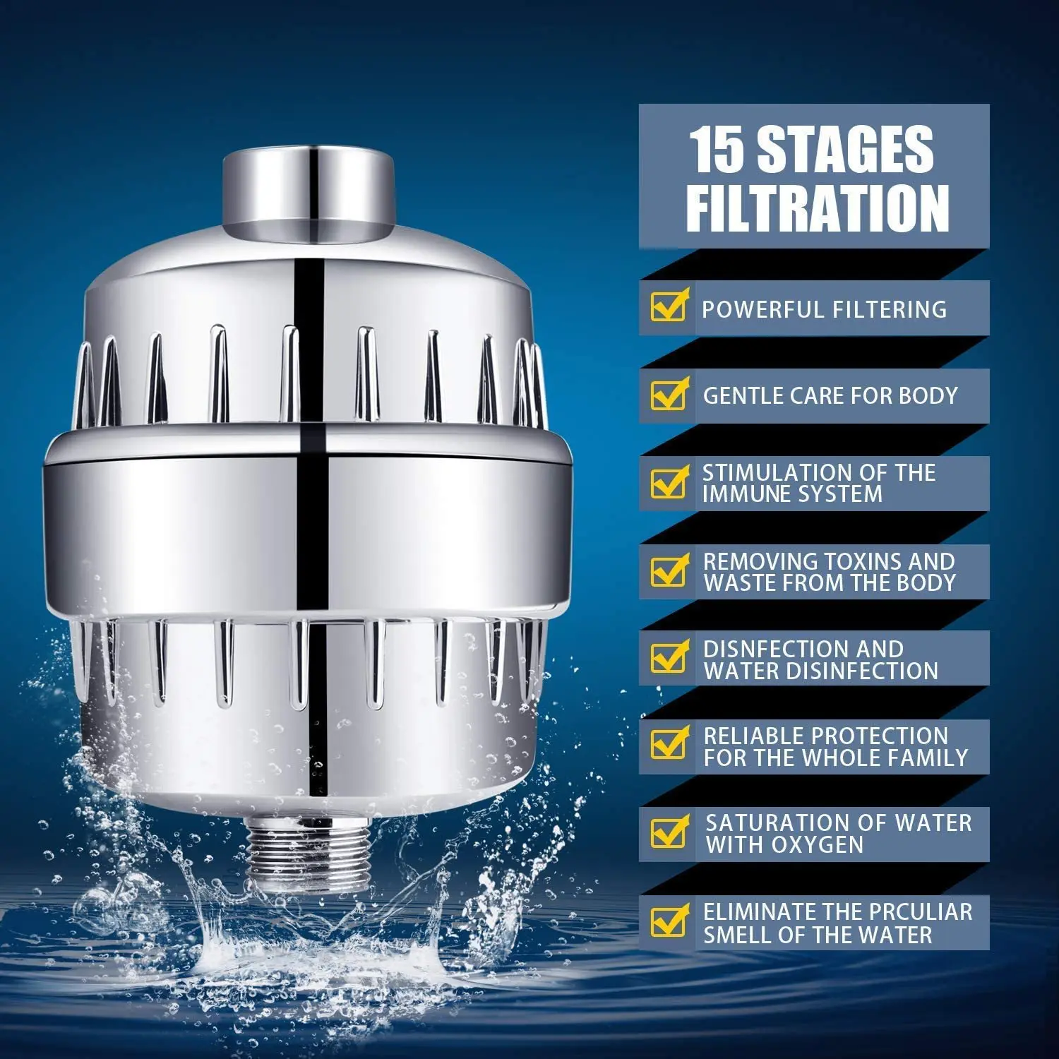 4 Zoll Fünf-Gang-Duschkopf-Booster-Dusche mit Filter Haushalts-Dusch kopf Bad Dusch kopf