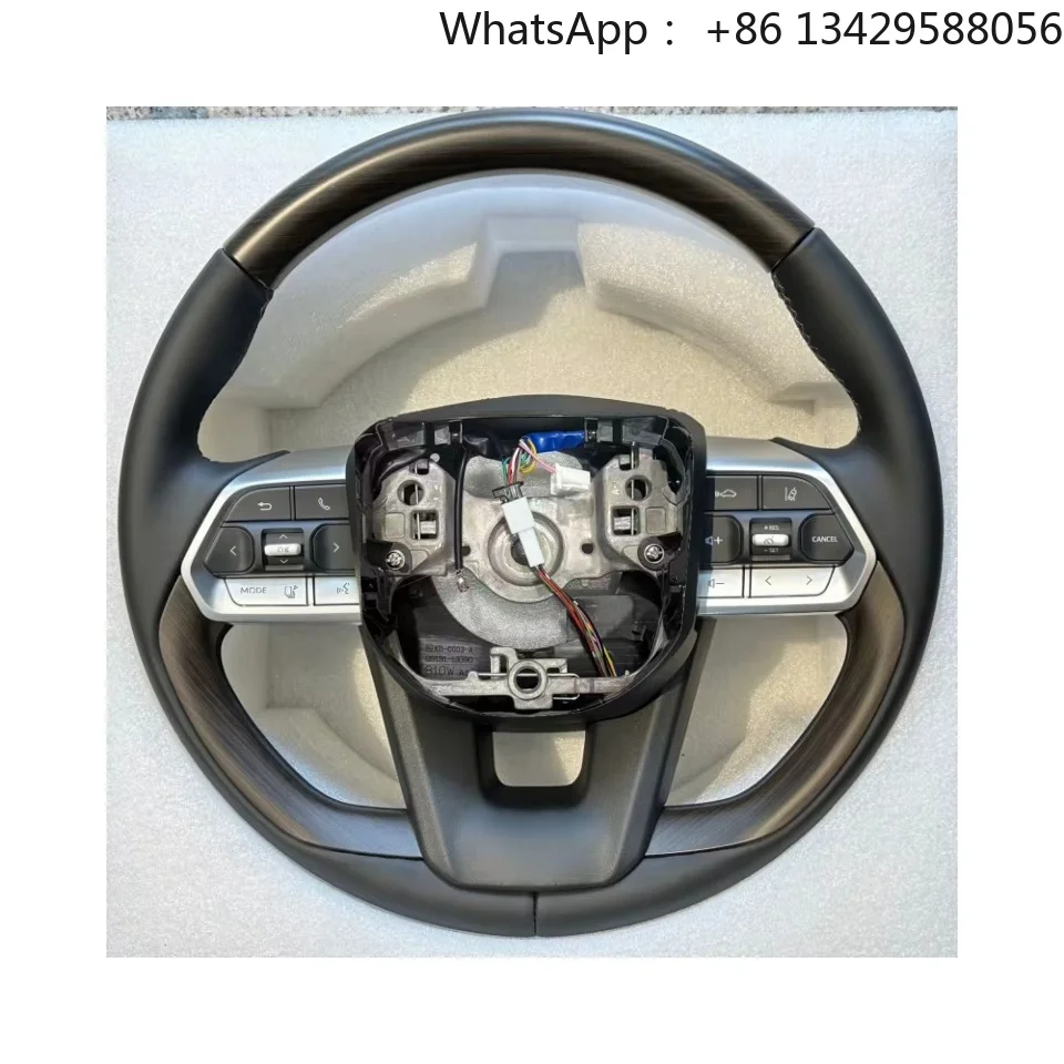 Leather  Peach Wood Grain Car Steering Wheel for Toyota 4runner  Land Cruiser LC300 Hilux Revo LC70 79 Fortuner  2017-2021