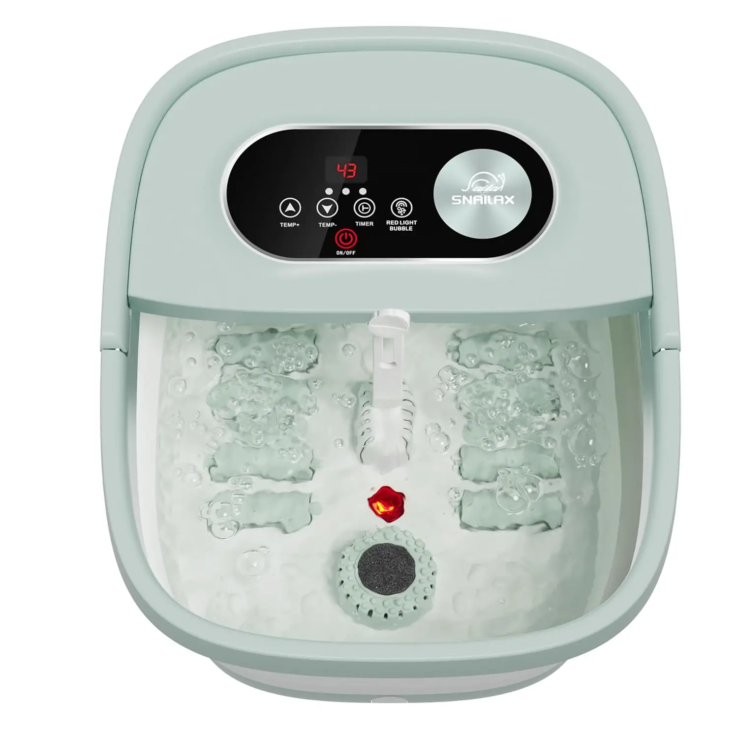 

Collapsible Heated Foot Spa with 8 Massage Rollers, Temperature Control, Bubbles & Pumice Stone