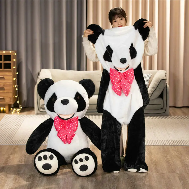 100-260cm Giant Size Panda Skin Plush Toys Fluffy Pillow Unstuffed Bear Skins Shell Soft Dolls No Filling DIY Cover