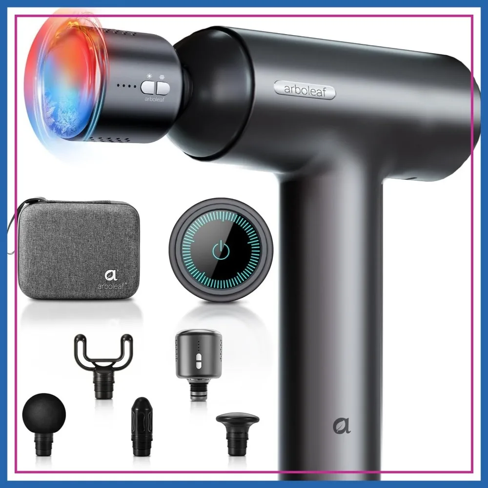 

Massage Gun with Heat and Cold, 6 Speeds Deep Tissue Percussion Massager with Case, for Home Gym Office Muscle Back Pain Relief