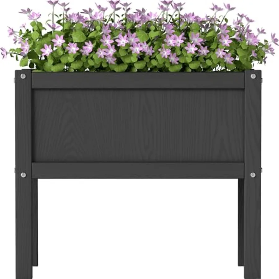 

Приподнятая грядка с дренажным отверстием, водонепроницаемый ящик для растений из HDPE на ножках, устойчивый и долговечный, для выращивания трав и овощей