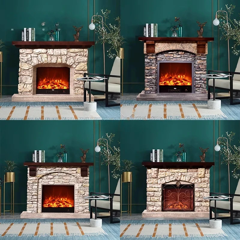 American fireplace decorative cabinet simulation fire fireplace heater custom European fireplace background wall