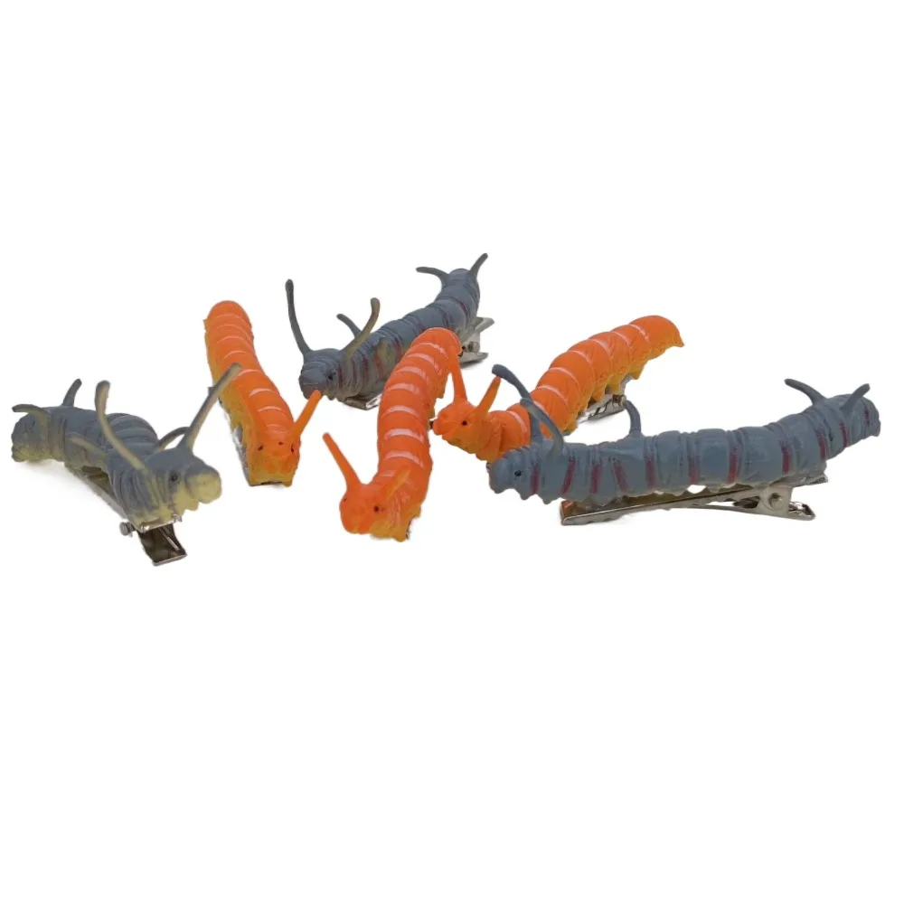 Creative Simulated Halloween Hair Claw Crawl Startle Caterpillar Hair Clip Prank Prop Festival