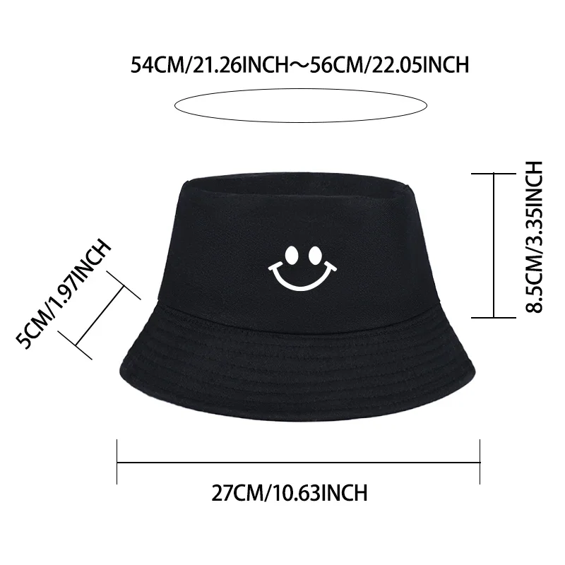 Smiley Face Fisherman's Hat for 2–6-Year-Olds: Cute, Foldable, UV-Protective Casual Beach Hat for Boys and Girls