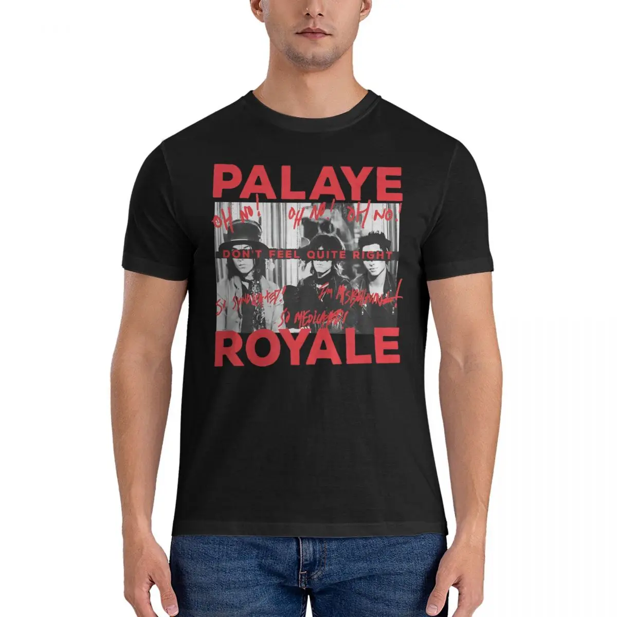 Novelty Impeccable T-Shirt for Men Crew Neck Cotton T Shirt Palaye Royale Short Sleeve Tees Printed Tops