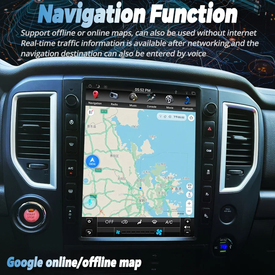 2025 جديد لنيسان تيتان 2016 2017 2018 أندرويد مشغل وسائط متعددة شاشة تعمل باللمس ستيريو استقبال رئيس وحدة سيارة لتحديد المواقع راديو نافي #6