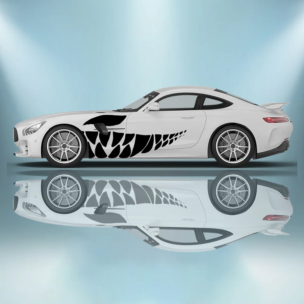 

Animal Teeth Eyes Printed Car Vinyl Wraps Decal Self-adhesive PVC Sticker Suitable for Trucks SUV Decoration Auto Accessories