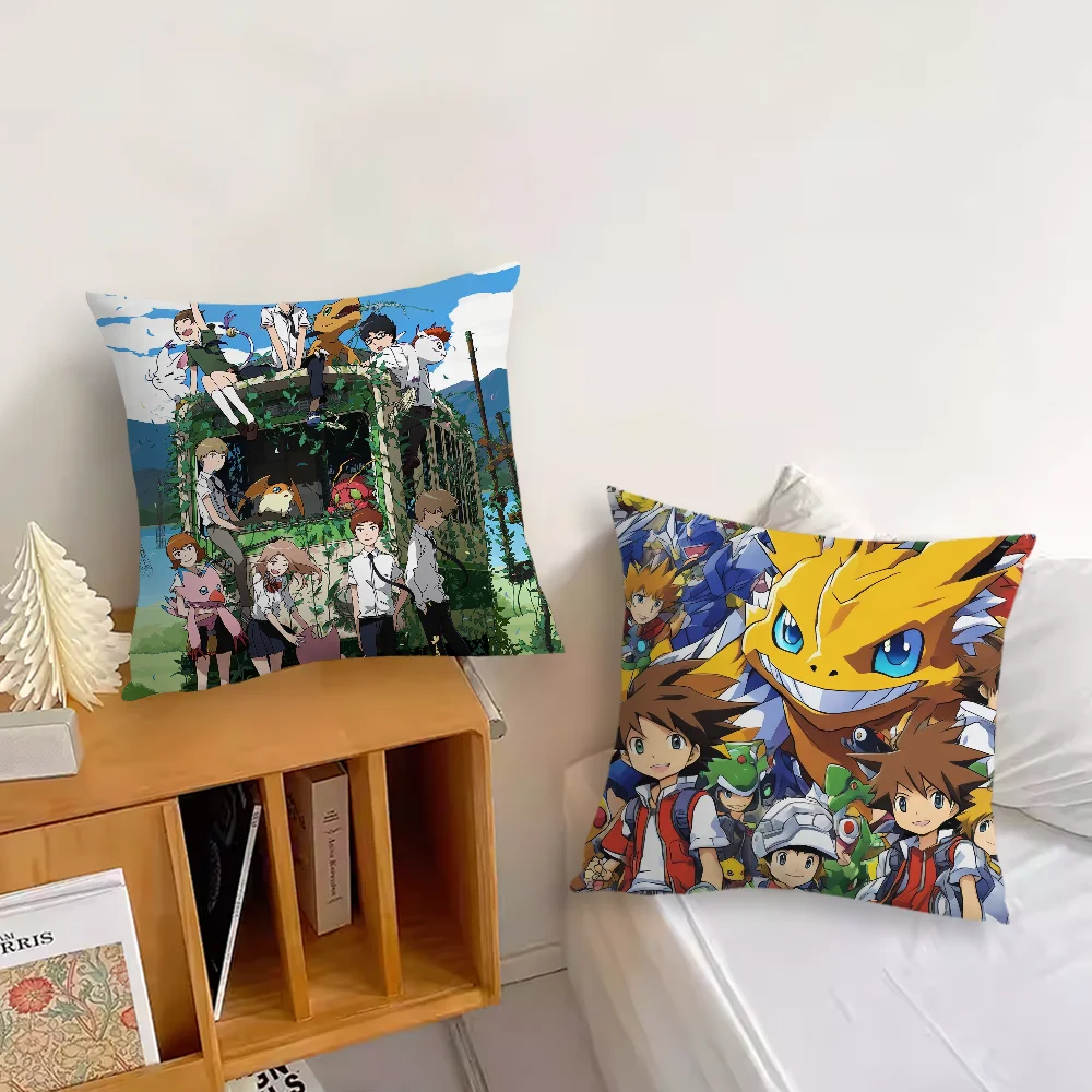 Classic Game D-Digital M-Monster-Digimon Sofa Living Room Bedroom Headboard Backrest Cushion Square Cushion Nap Time Pillow Case