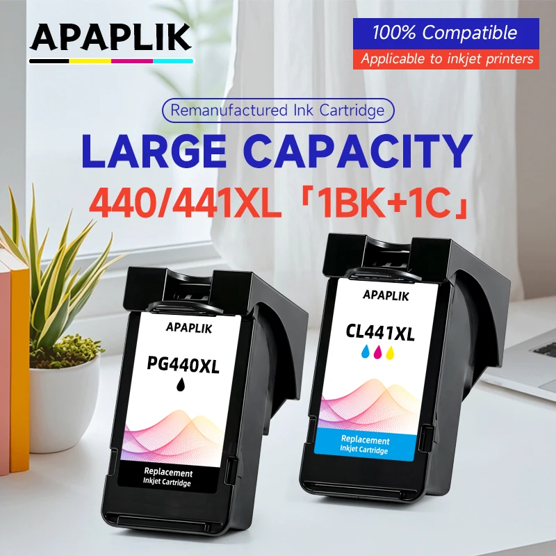 APAPLIK Compatible Ink Cartridge PG440 CL441 For Canon PixmaMG3140 MG3540 MG3640 MG3640S MG4240 MX438 MX518 MX378 TS5140 Printer