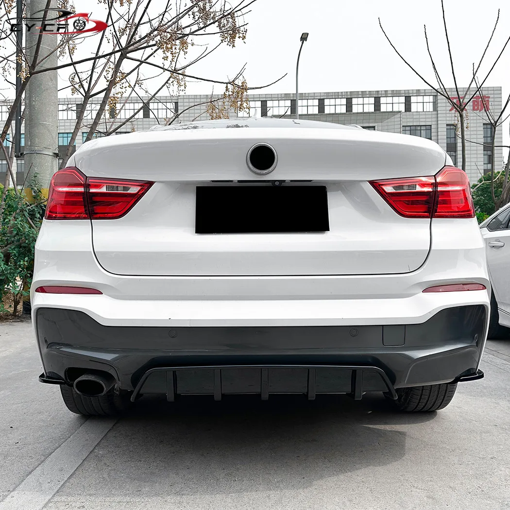 Rear Bumper Diffuser Lip for BMW X4 F26 M Sport 2014-2018 Spoiler Blade Guard Board Exterior Trim Canard Body Kits Auto Parts