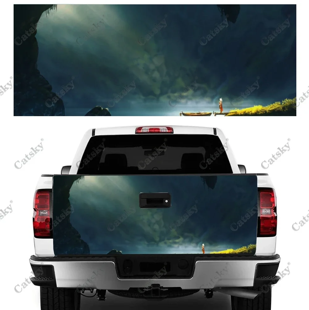 Fantasy Waterlake Truck Tailgate Sticker Decal Wrap Vinyl High-Definition Print Graphic Suitable for Pickup Trucks Weatherproof