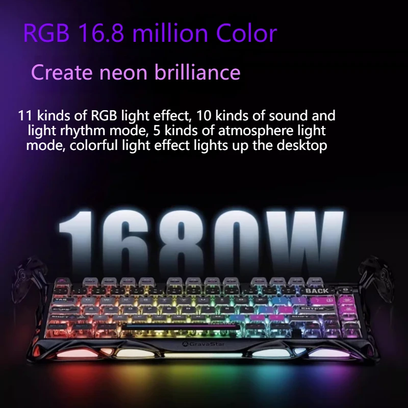 75k1Pro Wireless Gaming Keyboard Tri-Mode Aluminum Alloy Body Hollow Design Gasket Structure Long Endurance Mechanical Keyboard