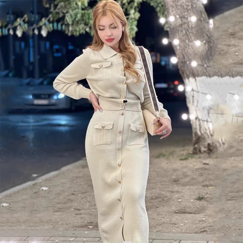 Maglieria coreana set da 2 pezzi Cardigan in maglia con bottoni morbidi completi lunghi e sottili in maglia set donna primavera manica lunga Ensemble