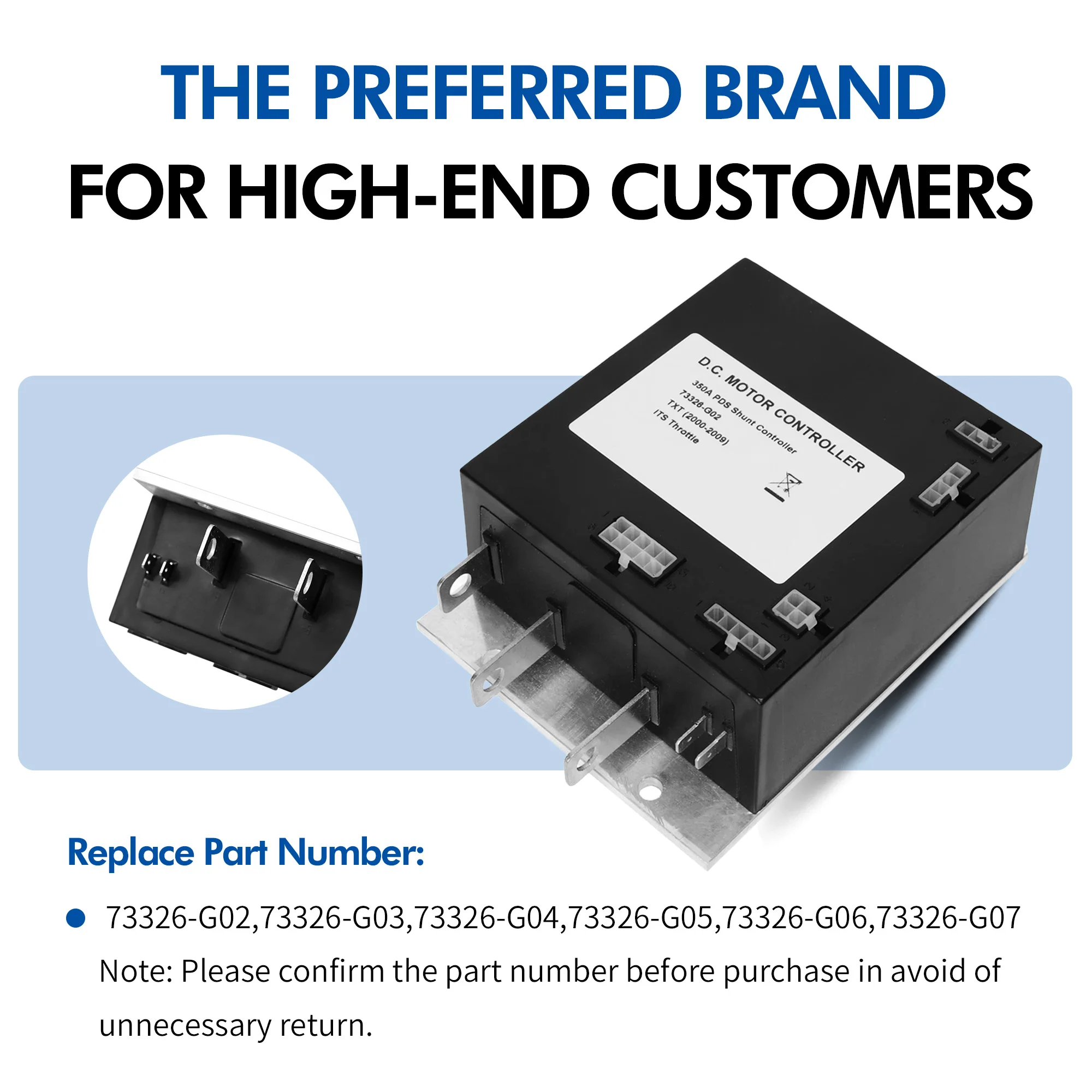 73326-G02 36V 350A ITS Regolatore di velocità del motore 609083 per carrello da golf EZGO TXT 2000-2009